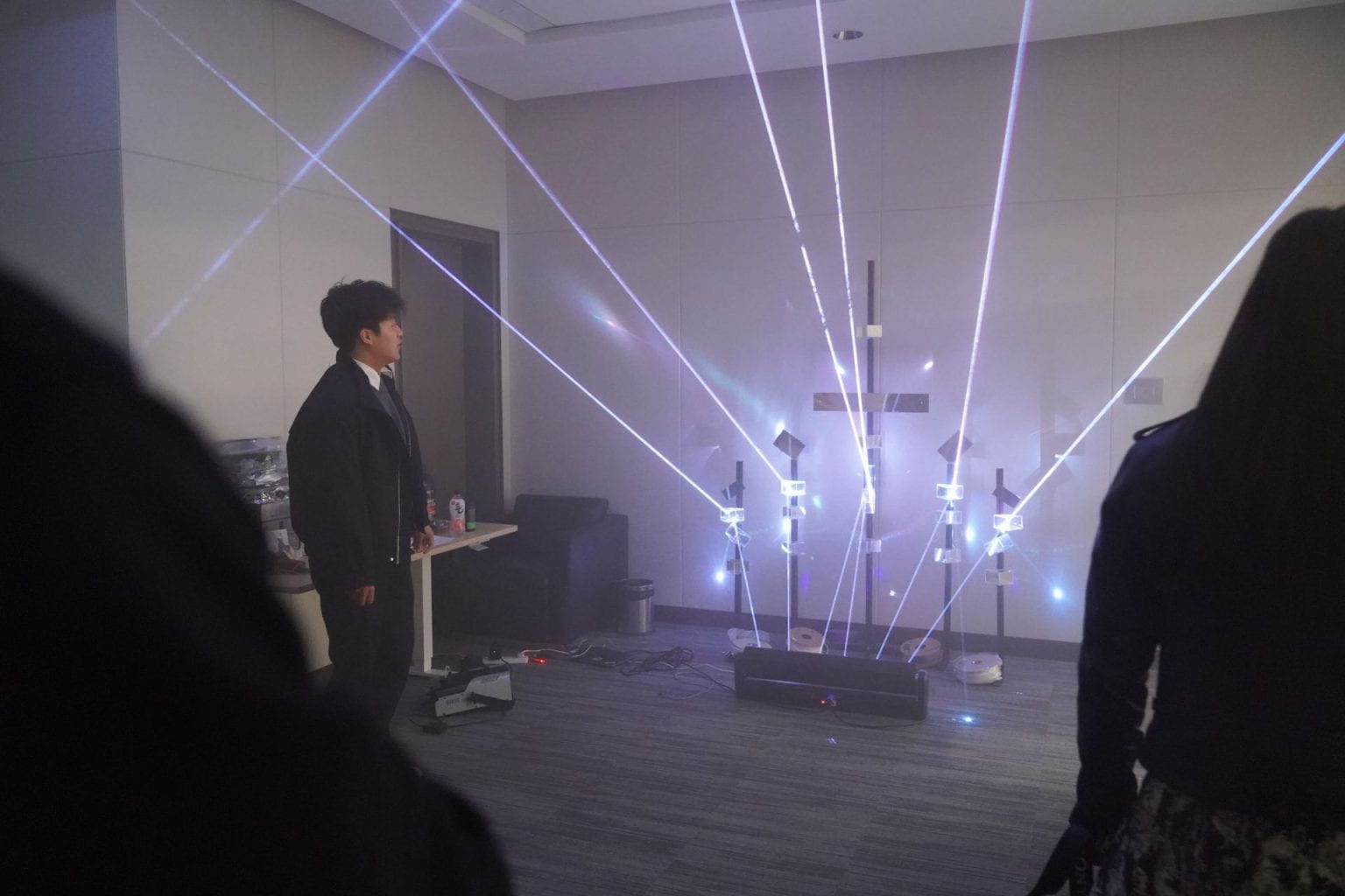 Audience observing the Pulse installation during presentation