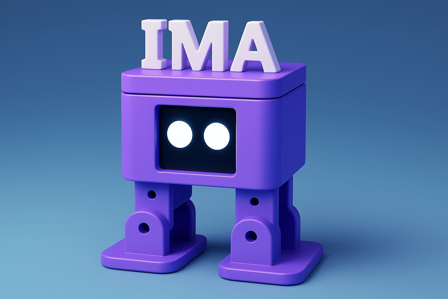 Robot render on blue background