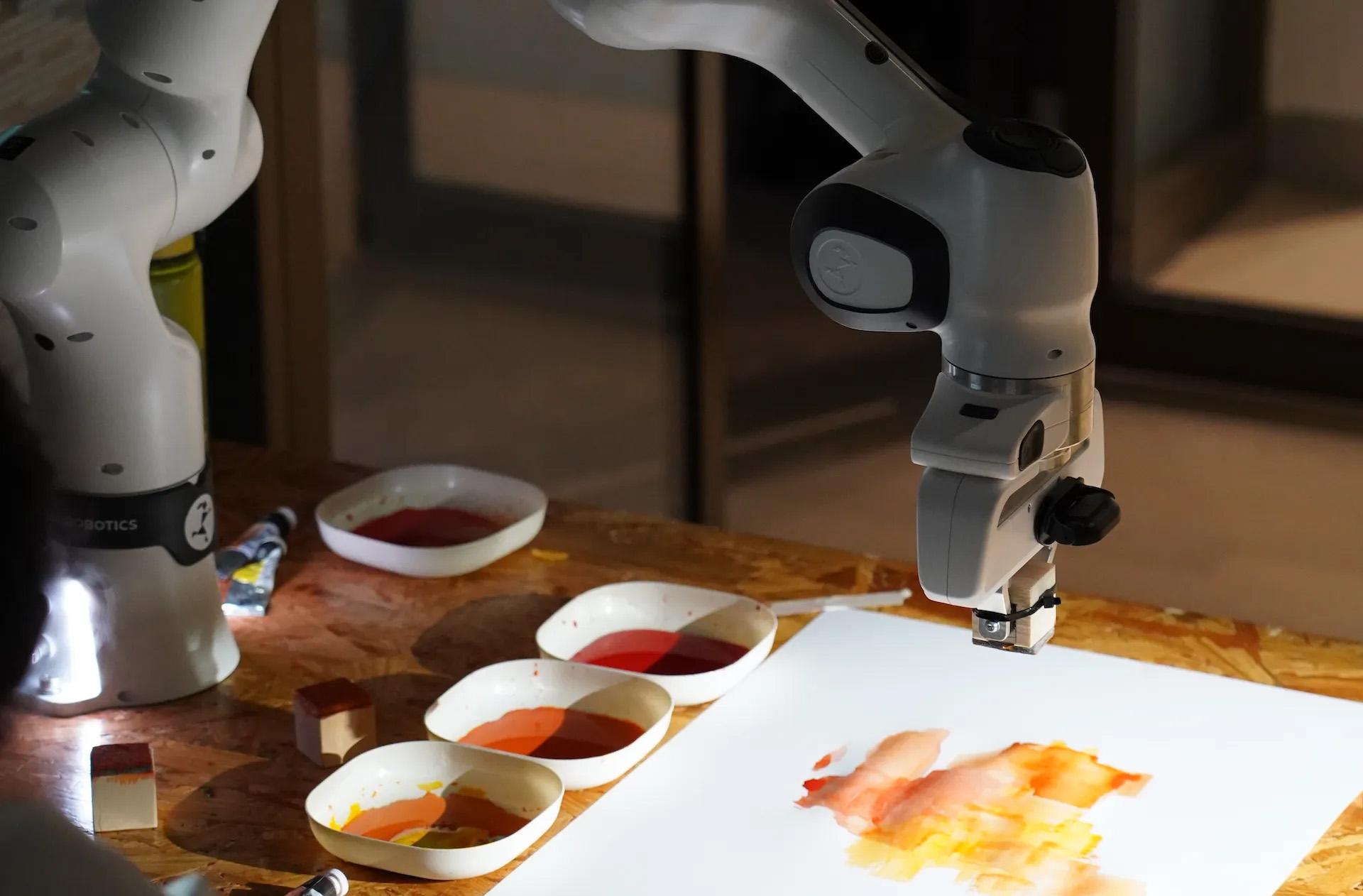 Research assistants Taojie Zhang and Evan Xiao prototyping motion paths