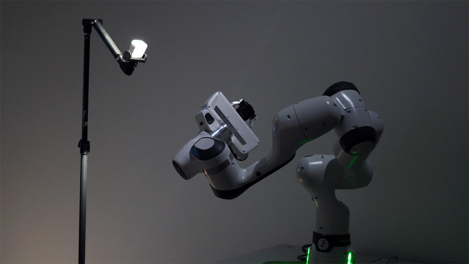 Long exposure showing the arm's exploratory motion path